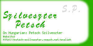 szilveszter petsch business card
